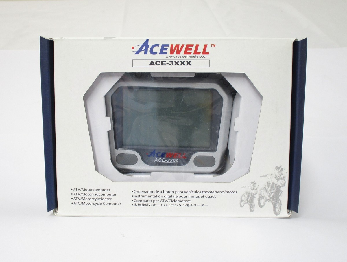 New Acewell 3200 Digital Speedometer Tachometer ATV Motorcycle