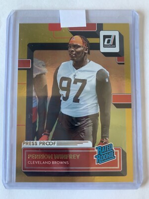 2022 Donruss Press Proof Gold #362 Perrion Winfrey #D /50 Cleveland Browns