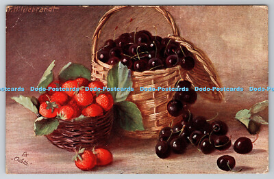 R751726 Kirsche und Erdbeere Kirsche reif Raphael Tuck and Sons Oilette Postkarte