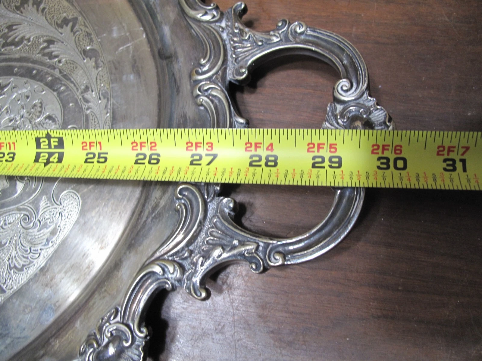 Antique Silver Plate 30" Tray by WILLIAM HUTTON Sheffield English RARE - Picture 10 of 17