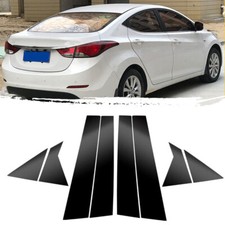 For Hyundai Elantra 2011-2016 6x Glossy Black Pillar Posts Door Trim Cover Decal