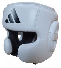 Image of adidas Speed Boxing Head Guard Sparring Black White MMA Muay Thai Headguard