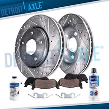 Vented Rear Drilled Disc Rotors Brake Pads for Dodge Durango Jeep Grand Cherokee