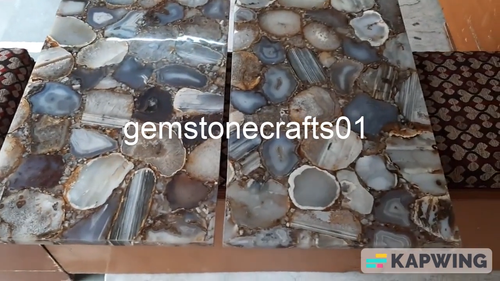 Natural Agate Coffee Round Table Top, Agate Geode Center Top Cyber Monday Sale - Video 1 of 1