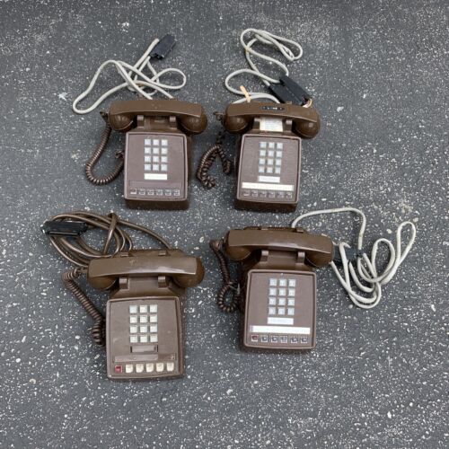 Vintage Lot ITT CORTELCO 5 Line Touchtone Desk Phone Brown 2564 - Picture 1 of 6