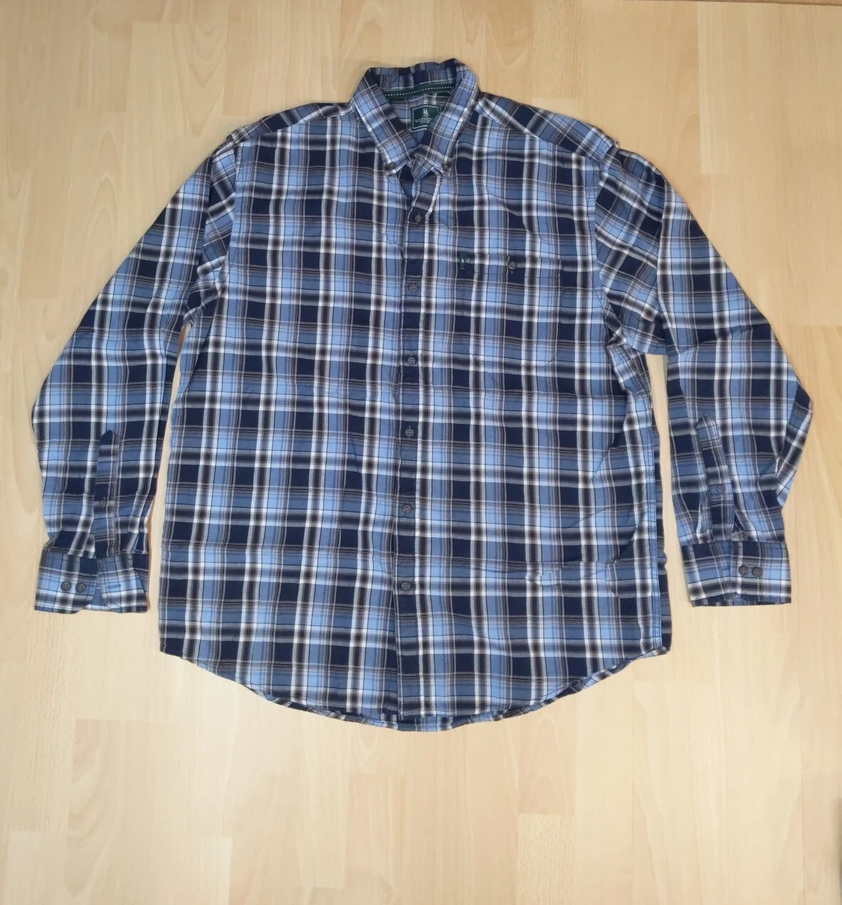 GH Bass & Co Shirt Adult L Blue Brown Long Sleeve Button Up Men Casual Outdoors