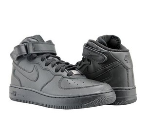 Nike Air Force 1 Mid (GS) Black/Black Big Kids Basketball Shoes 314195-004  | eBay