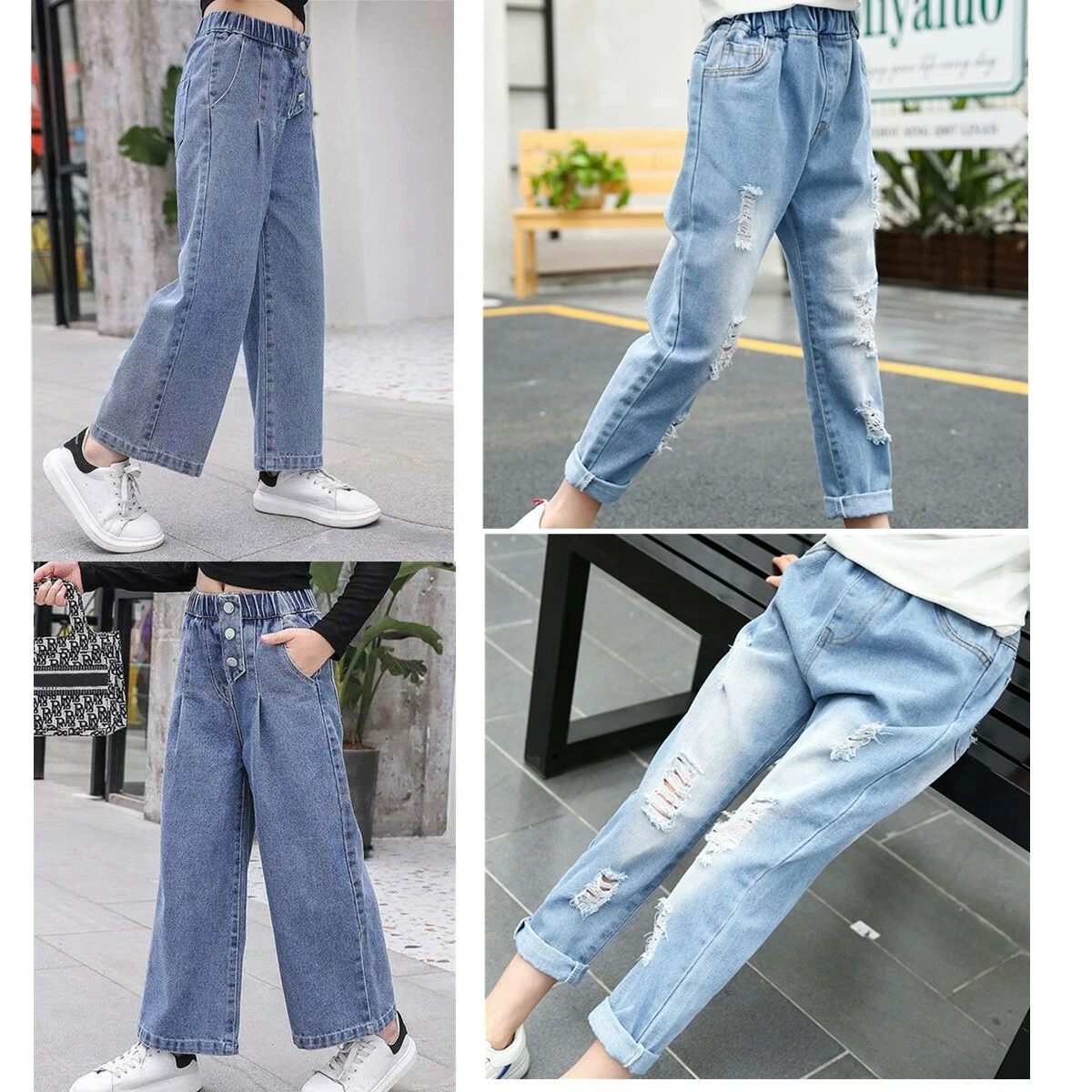 YaYabroe 4-14 yrs Kids Girls Jeans Ripped Distressed Denim India | Ubuy