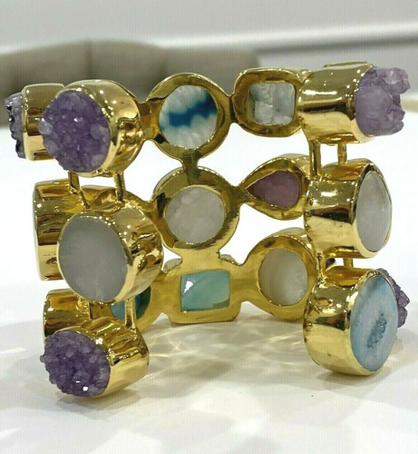 Vintage Druzy Edelstein Armband Manschette - Bild 3 von 5