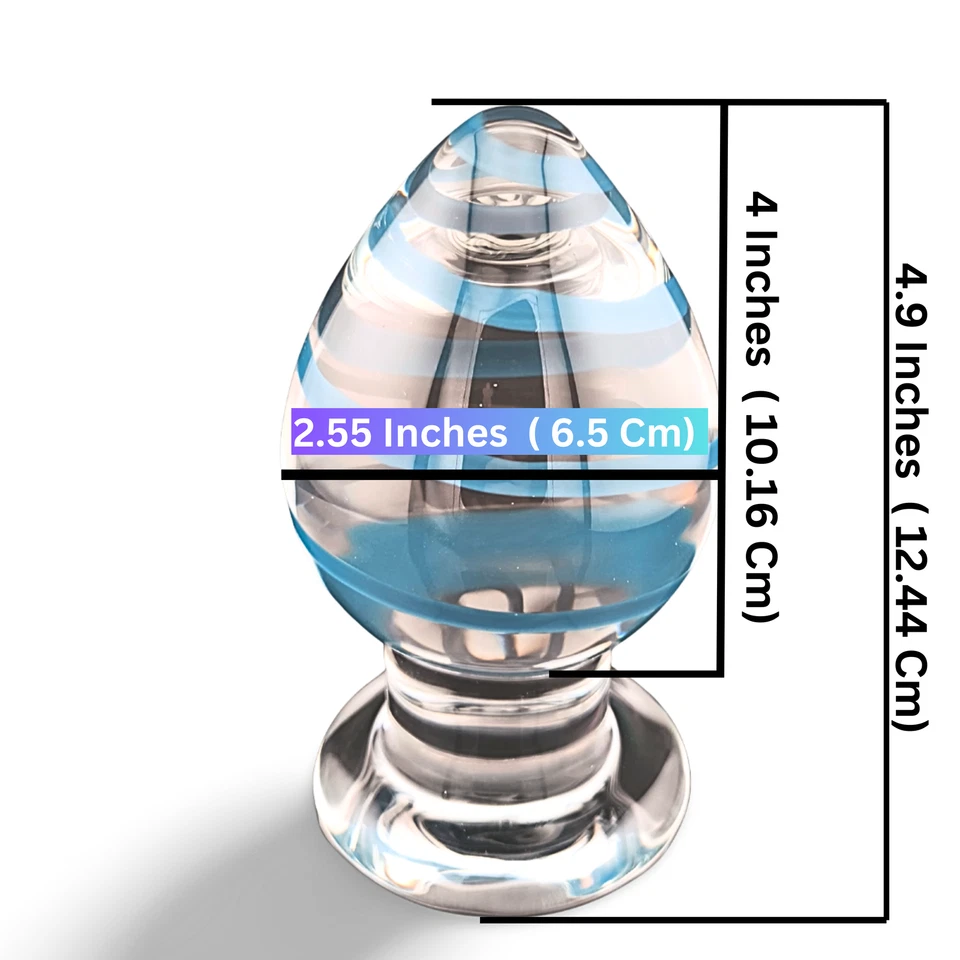 Enorme tapón trasero de vidrio grueso extra grande estiramiento anal grande tapón de peso pesado Foto 3 de 4