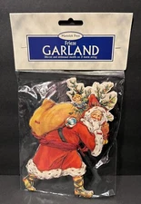 Mamelok Press Frieze Garland Die-cut & Embossed Christmas Santa
