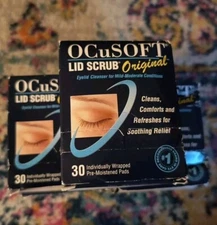 OCuSOFT Lid Scrub Original Eyelid Cleanser - Pre-Moistened Eyelid Wipes 3 Boxes