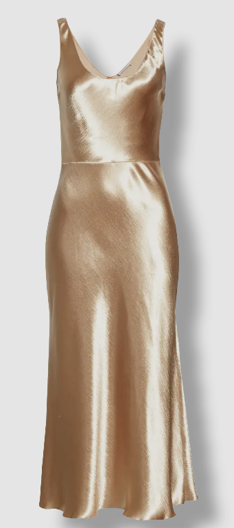 Vince Metallic Tank Dress Pale Gold 6