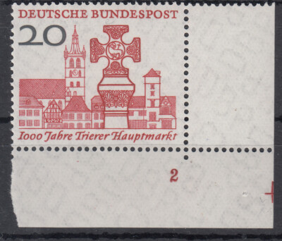 20 Pf Trier Mi 290 ** FN 2C + Plattennummer 1Bl Luxus!
