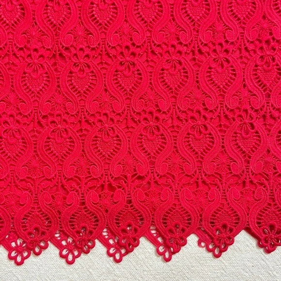 Mikael Aghal Women Red Guipure Lace Button Front Dress 4 - Изображение 2 из 4