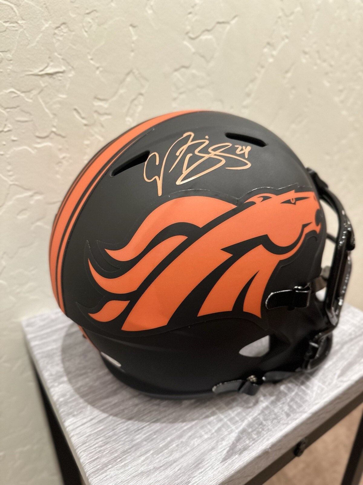 Champ Bailey Autographed Signed Denver Broncos Broncos Full-Size Eclipse Alternate Speed Helmet Beckett 