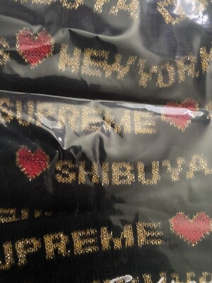 Supreme Hearts Beanie Black FW24 Shibuya Osaka Seoul London