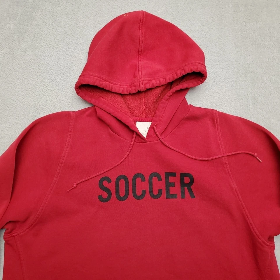 Sudadera con Capucha Nike Vintage Niños Grande Rojo Pullover Sudadera con Capucha Etiqueta Plateada Años 90 Y2K Foto 4 de 4