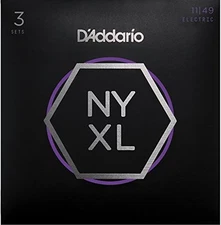 D'Addario Nickel Wound Electric Guitar Strings, Medium, 11-49, 3 Sets