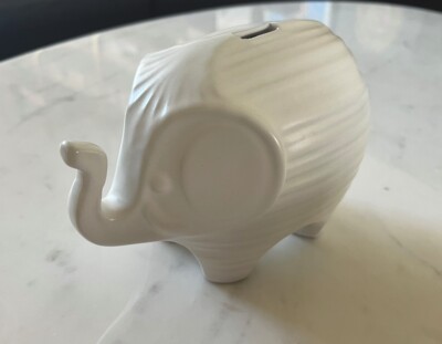 Jonathan Adler Vintage Elephant Piggy Bank , White EUC