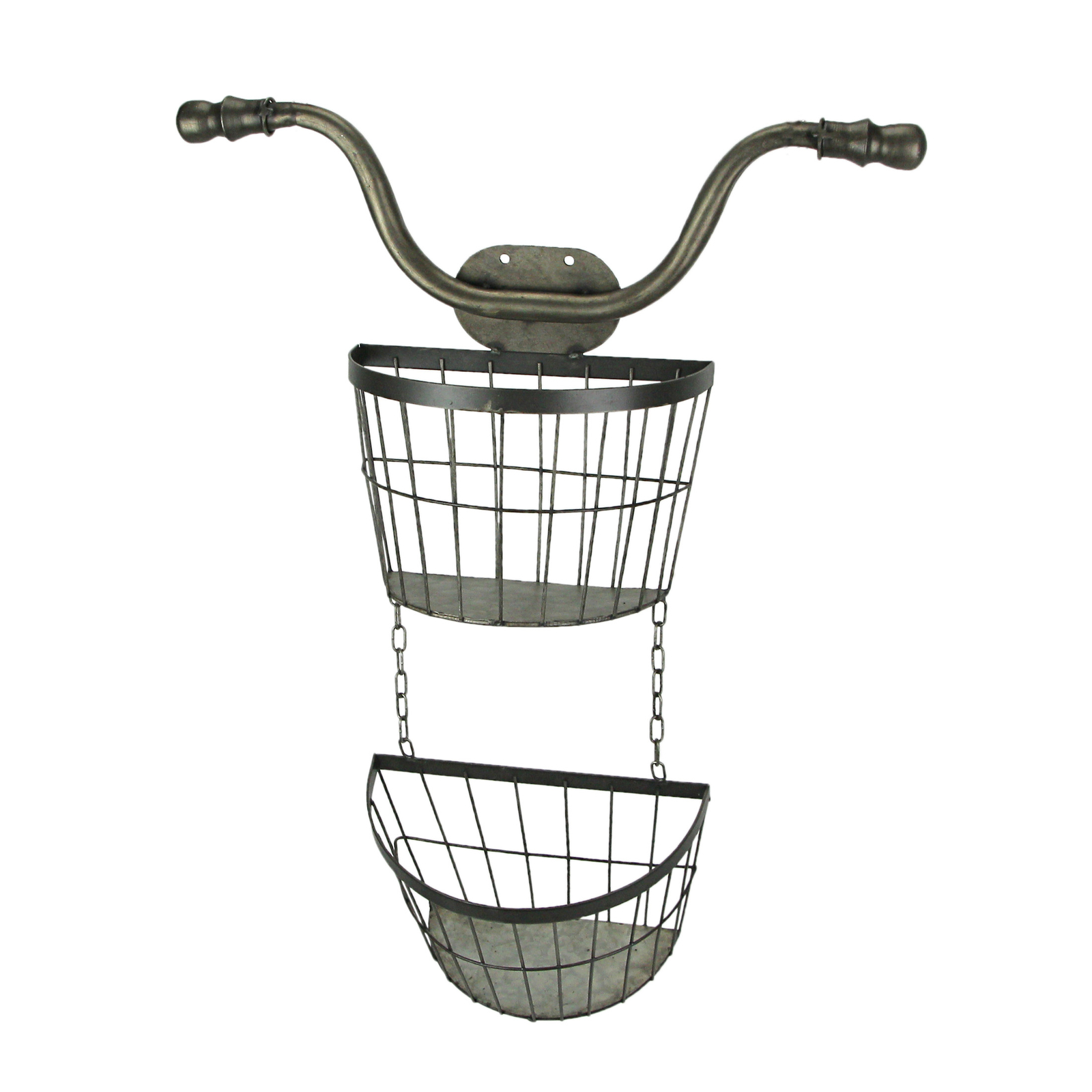 Rustic Metal Bicycle Basket Wall Sculpture Decorative Farmhouse Vintage Display