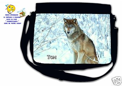 Sac bandoulière moyen modèle loup réf 43 personnalisé avec prénom