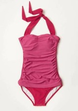 NWT Modcloth "Sweet Sea Diver" One Piece Swimsuit, Pink Red, Size M, Orig 85