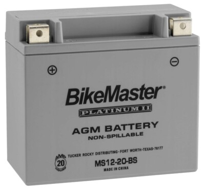 BikeMaster AGM Platinum II Battery #MS12-20-BS Buell Thunderbolt/RR1000