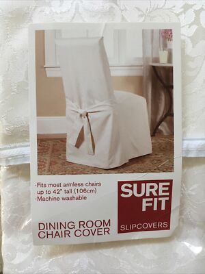 Dining Chair Slip Cover in Ivory Damask Fabric By Brylane Lane
