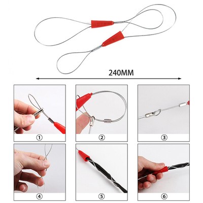 2 Stück Kabelabzieher Drahtgriffe Schnellziehdraht für Kabel Fisch Band Rolle Ca F3