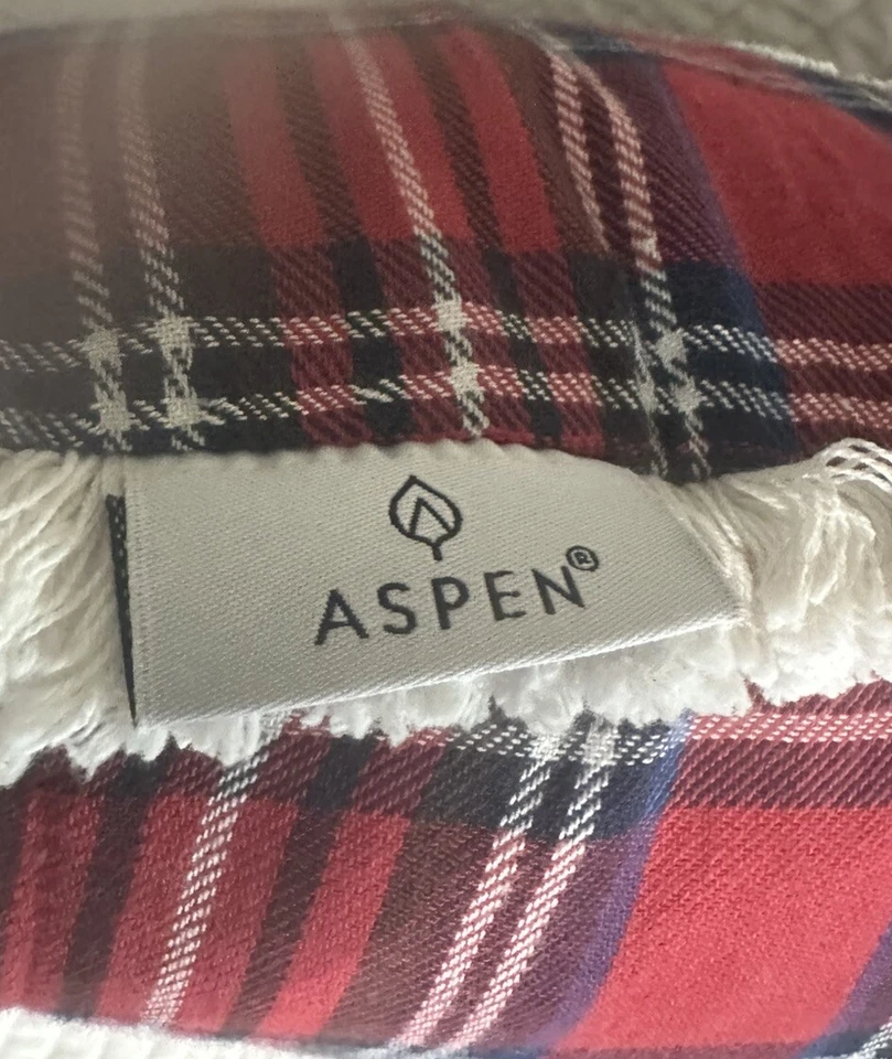 TARTAN PLAID PILLOW WITH BEADED SNOWFLAKE 17 X 17 - Image 4 of 4