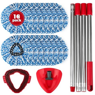 Spin Mop Set for O-Ceda RinseClean 2-Tank System, 16 Microfiber Spin Mops Ref...