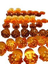 Vintage Miniature Colored Plastic PumpkinS Acorns Fall Crafts Lot Of 63 Pieces