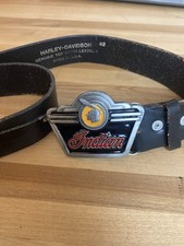 Vintage Indian Motorcycle Belt Buckle  Vintage Harley Davidson Leather Belt USA