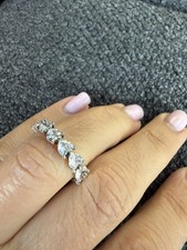 Sterling Silver Pandora Row of Hearts Eternity Ring S925 ALE 50 193103C01