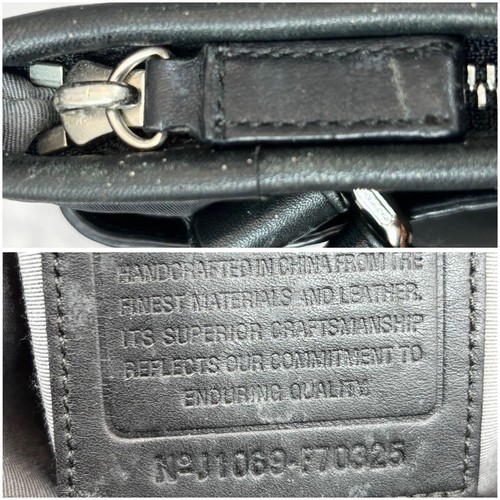 Coach Sacoche Signature Leather Nylon Black Crossbody Bag Used - Picture 9 of 9