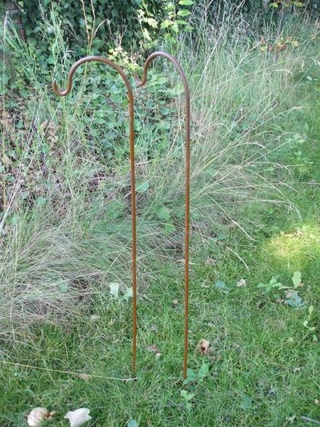 2 StüCk GartenstäBe M. Haken Laternenhaken Blumenampelhaken Eisen Rost Inkl. Vk-image