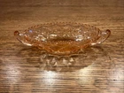 Imperial Pink Depression Glass Diamond Oval 2 Handled Bowl Candy Dish