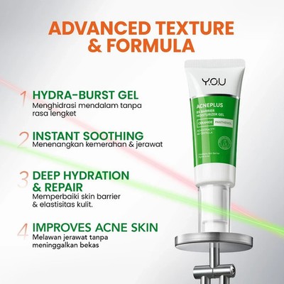 YOU AcnePlus B5 Barrier Moisturizer Gel Cooling Hydrating Acne Skin US Free Tax