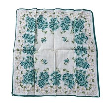 Handkerchief Mens One Size Aqua Floral 100 Cotton Lawn Pocket Square Accessory
