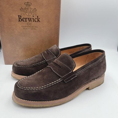 Berwick1707 Brown Leather Loafers Men s UK6/US7.5 Near Mint w/ Box