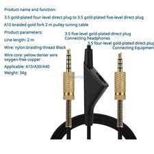 Audio Cable for Logitech Astro A10 A30 A40 A50 Headphone Link Cable Braided Wire