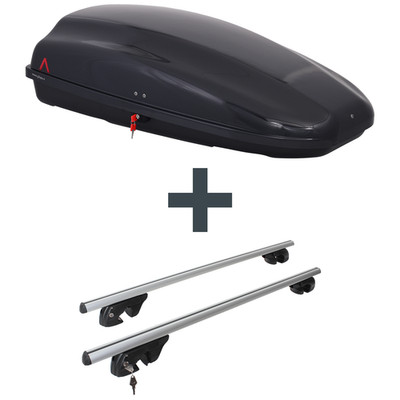 Dachbox G3 Arjes 320 + Dachträger Menabo Sherman für Ford Tourneo Courier B460