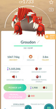 Pokemon Trade Go - Groudon - Guaranteed Lucky - Registered