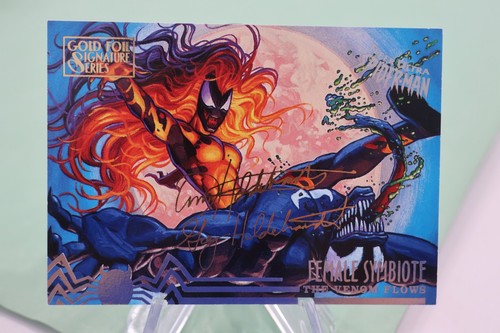 Venom Vs Female Symbiote [Gold Foil Signature Series] #103 Marvel 1995 Ultra Spider-Man card