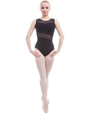 Womens Open Back O Shape Black Ballet Leotard A1B014 Gymnastics Dancewear