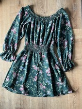 Forever 21 Floral Women’s Green mini Dress Size Small Mid Sleeve 