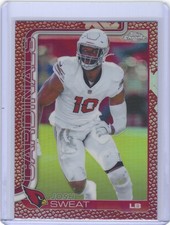 2025 Topps Chrome Football #10 Josh Sweat Pigskin Refractor