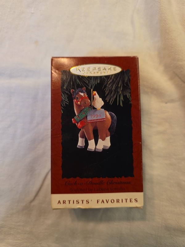 Hallmark 1994 Keepsake Ornament "Cock-a-Doodle Christmas" Horse & Rooster