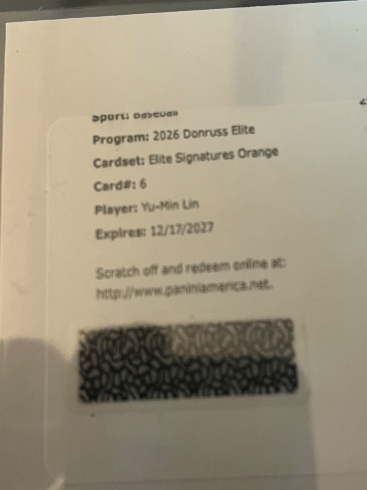 Yu-Min Lin 2026 Donruss Elite Signatures Auto Orange /149 Arizona D-Backs Rookie